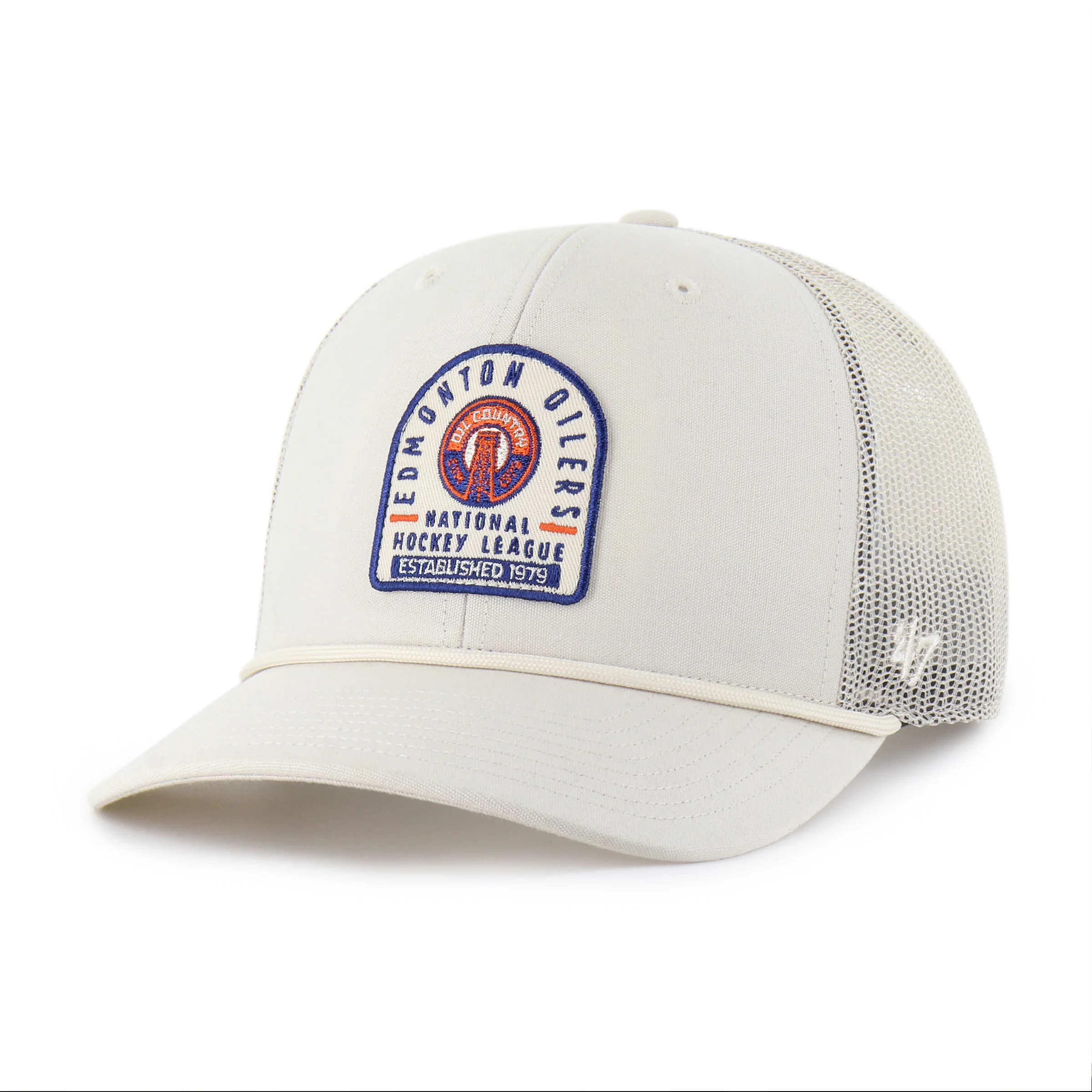 '47 Brand Edmonton Oilers Alternate Logo Monument Rope Trucker Adjustable Hat