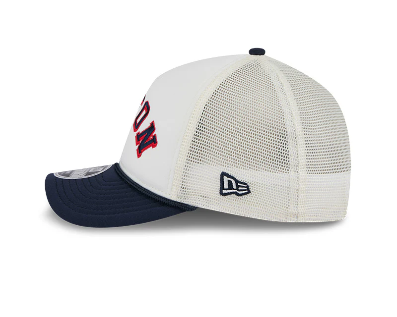 Boston Red Sox Chrome Arch 9FORTY M-Crown A-Frame Trucker Hat - Image 3