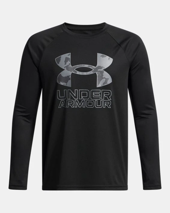 Boys' UA Tech Hybrid Print Fill Long Sleeve - Image 10