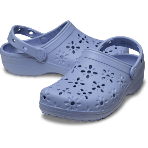 Crocs Classic Floral Cut-Out Clog - Blue Haze - Image 2