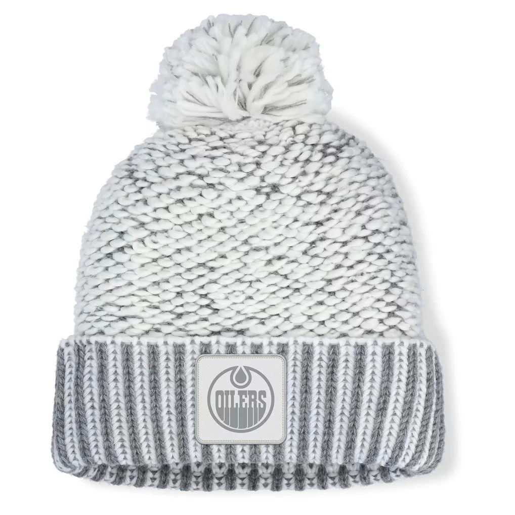 Fanatics Women's Edmonton Oilers Fundamental Mist Cuffed Knit Hat with Pom