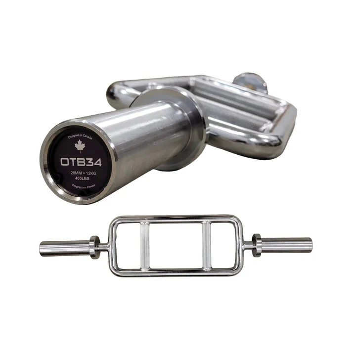 Flaman Progression Chrome Olympic Tricep Bar - (400 LB - 28 MM)