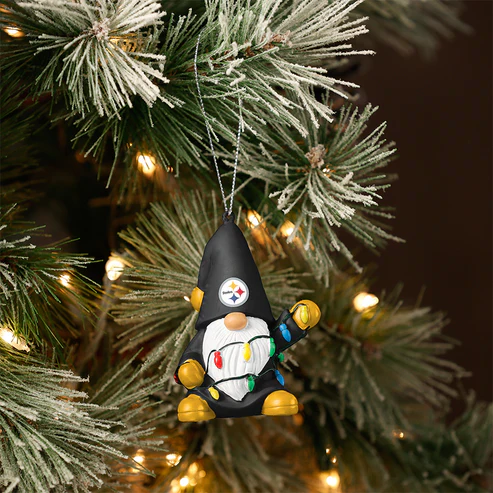 FOCO NFL Pittsburgh Steelers Gnome with Lights Ornament