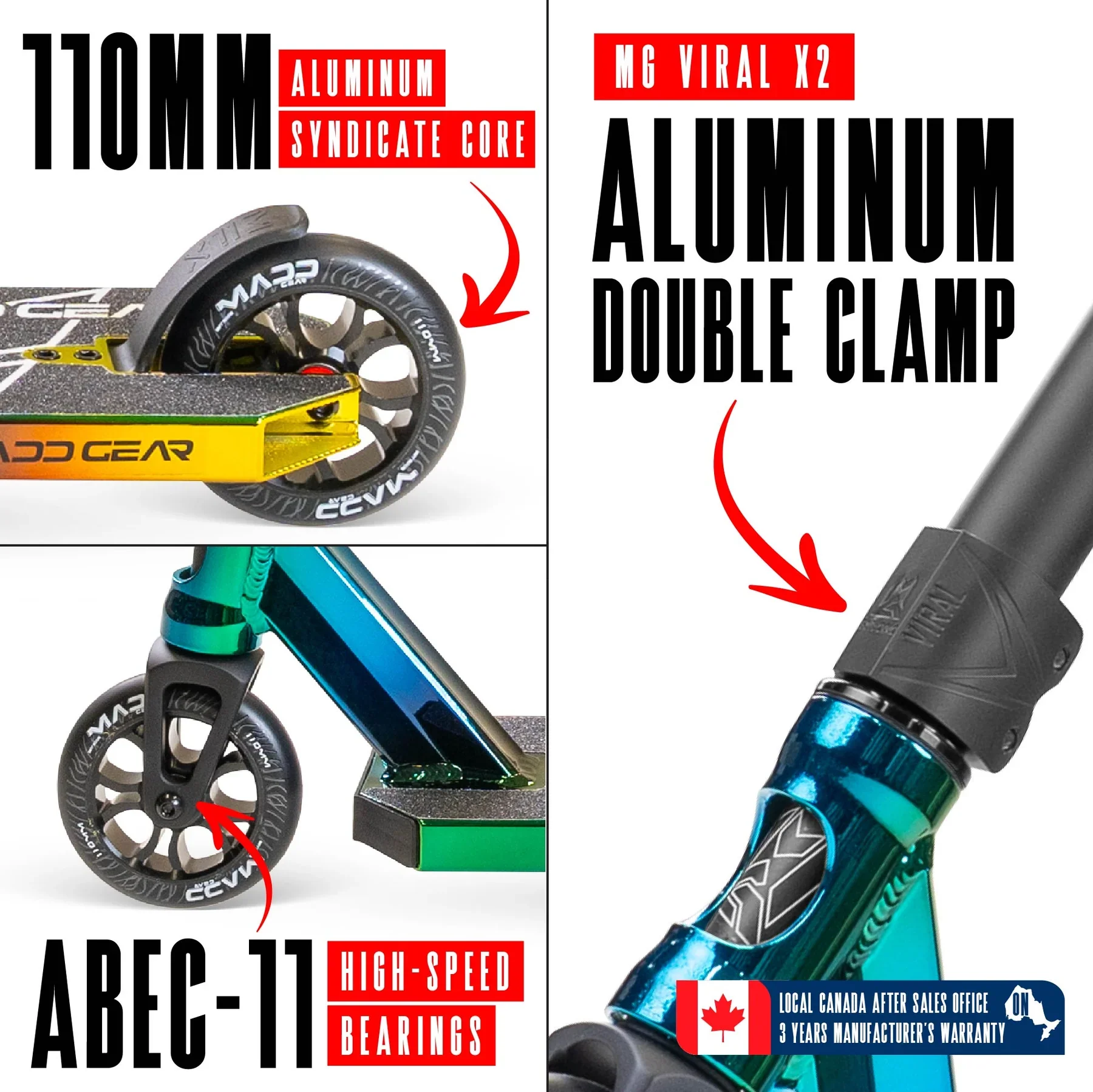 Madd Gear MG6 Kinetic Pro Complete Stunt Scooter - Image 3