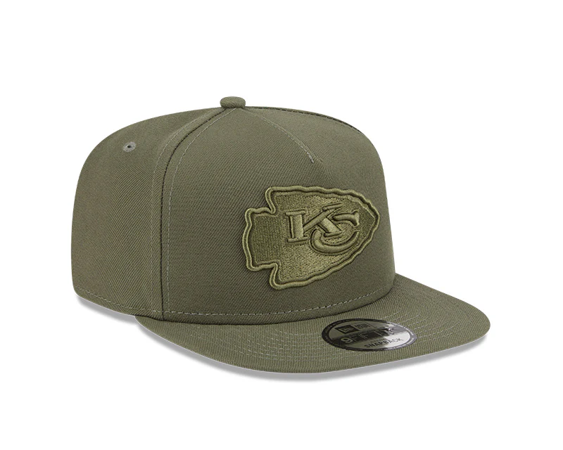 New Era Kansas City Chiefs Olive Color Pack A-Frame 9FIFTY Snapback Hat - Image 2