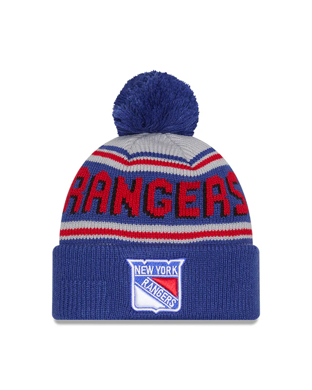 New Era New York Rangers Cuffed Knit Hat with Pom