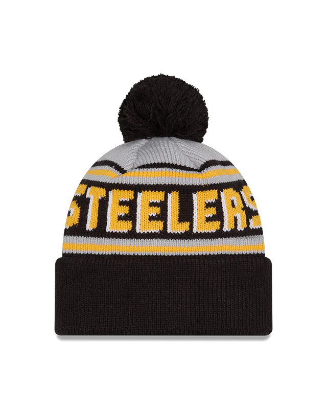 New Era Pittsburgh Steelers Cuffed Knit Hat with Pom - Image 3