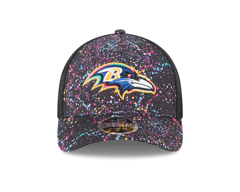 New Era Baltimore Ravens 2025 Crucial Catch 9FORTY M-Crown A-Frame Trucker Hat - Image 3
