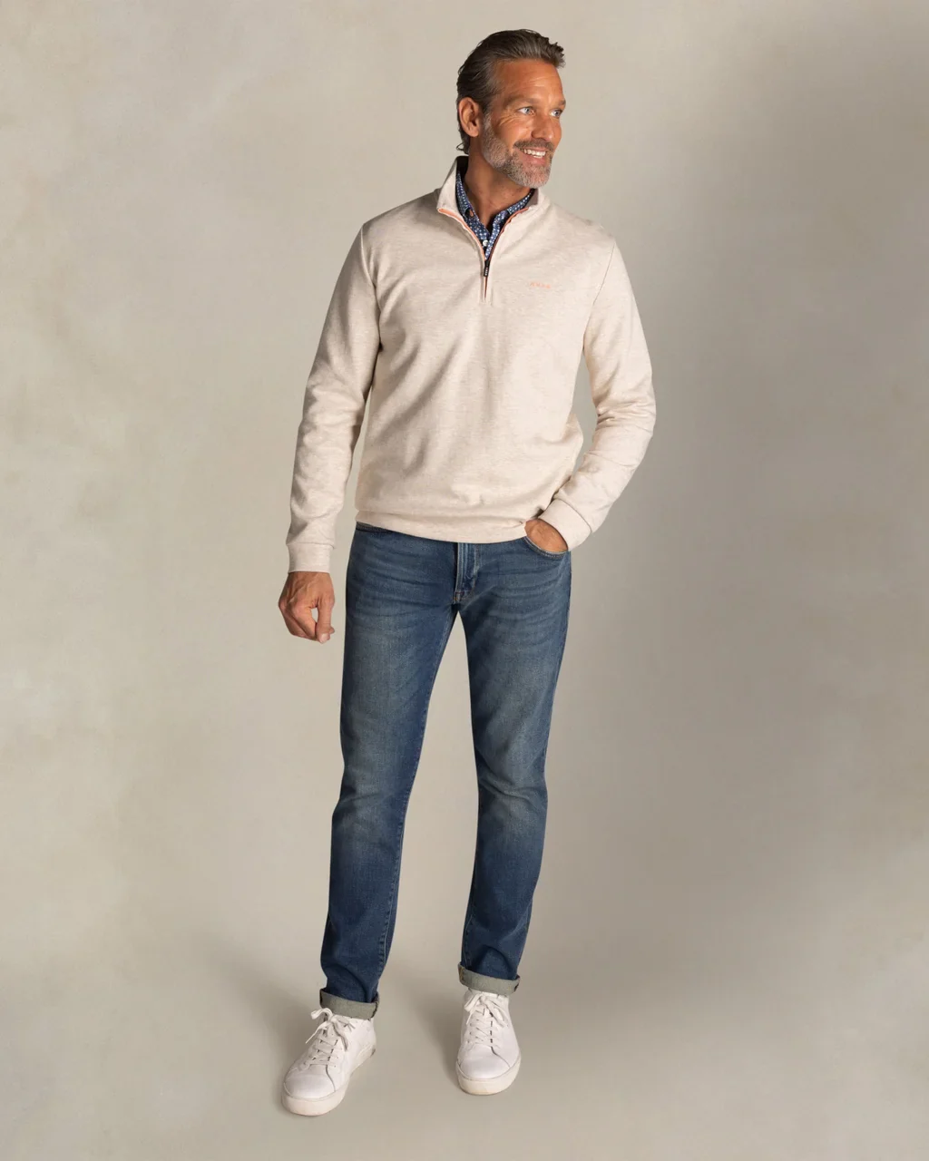 New Zealand Auckland Men's Cotton Quarter Zip Sweatshirt - Image 3