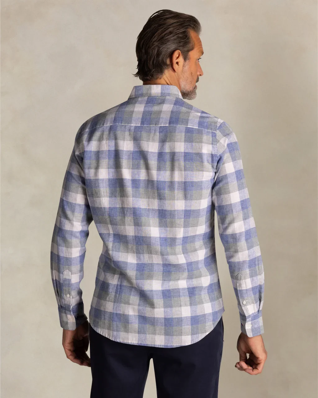 New Zealand Auckland Men's Linen Checked Shirt - Image 2