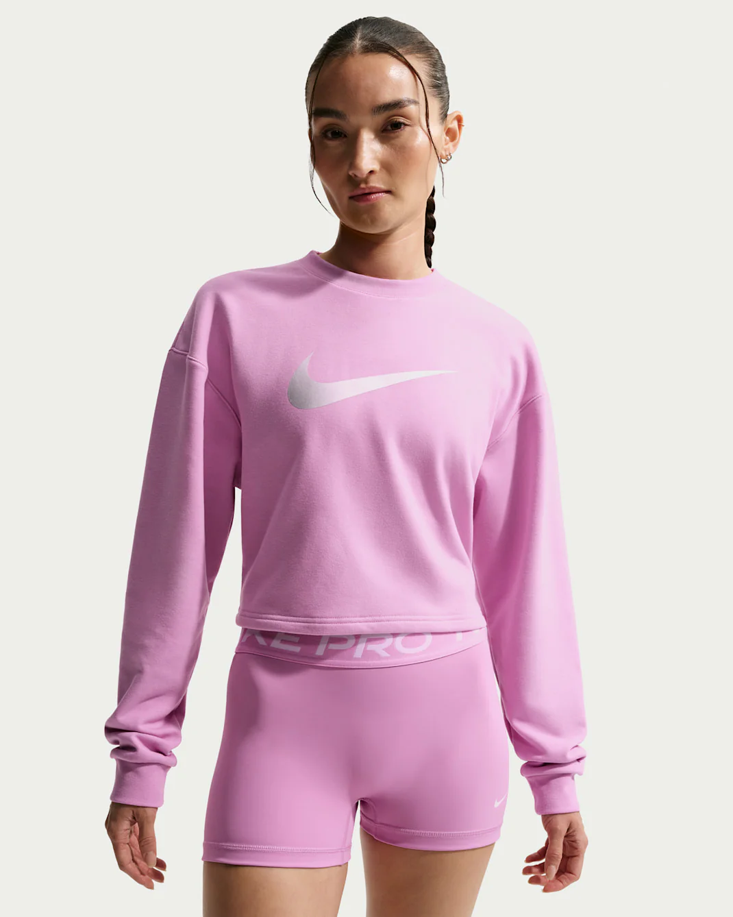 Nike Women's Pro Dri-FIT Crew-Neck French Terry Top - Image 5