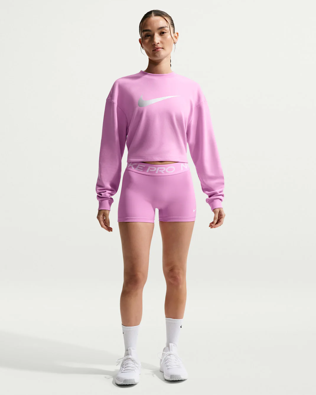 Nike Women's Pro Dri-FIT Crew-Neck French Terry Top - Image 7