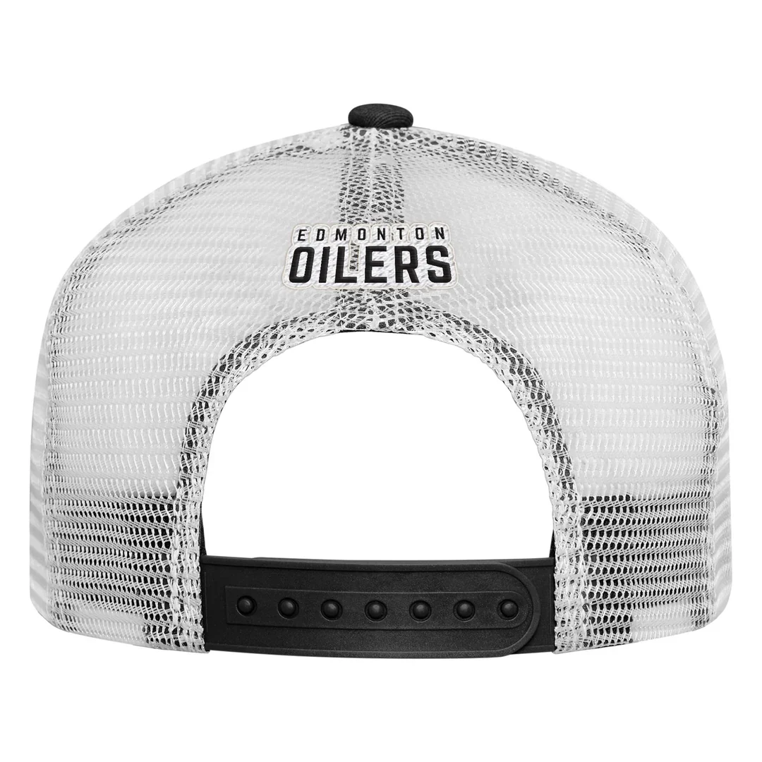 Outerstuff Edmonton Oilers Youth Black & Orange Foam Trucker Snapback Hat - Image 3