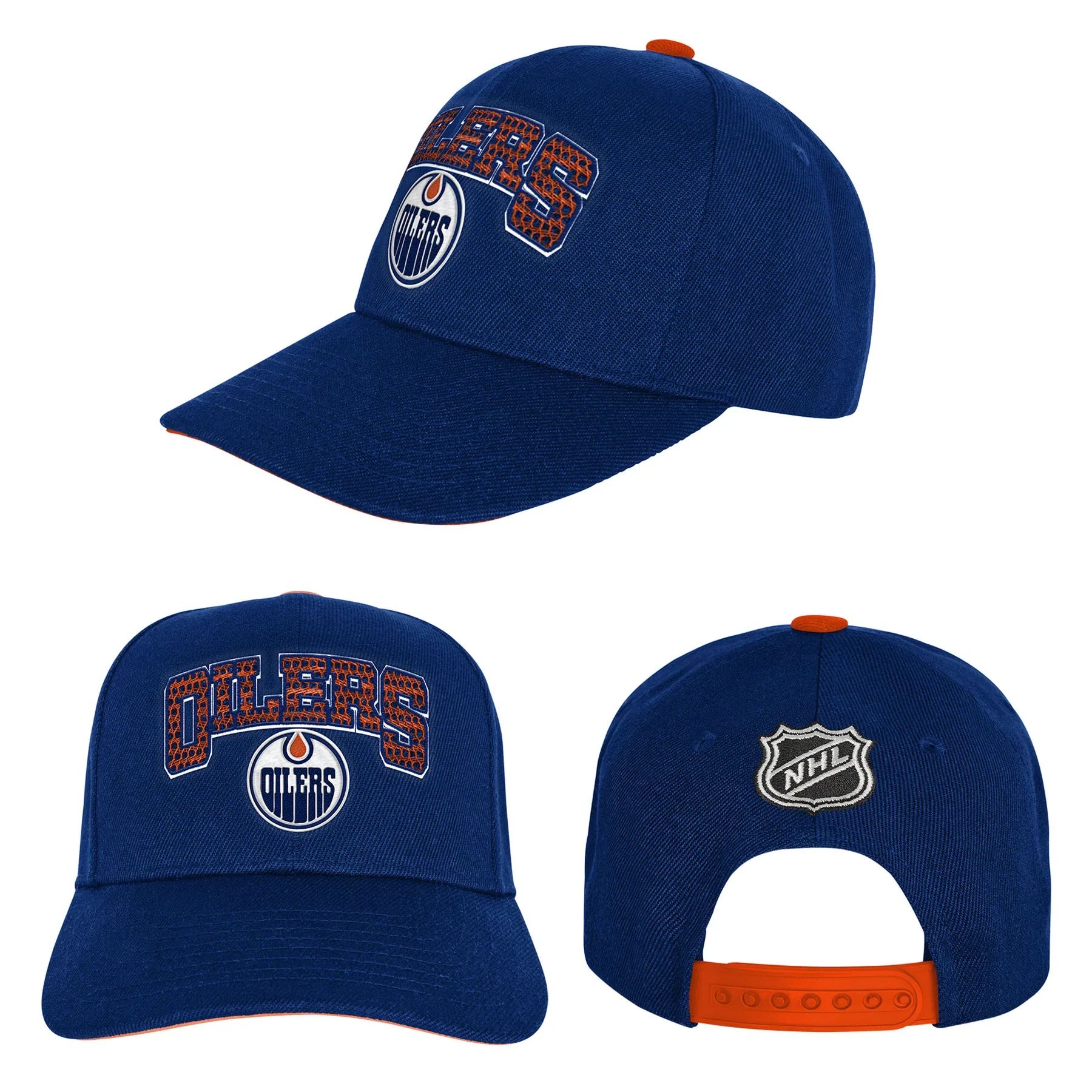 Outerstuff Edmonton Oilers Youth Outerstuff Essentials Pro Crown Snapback Hat - Image 4
