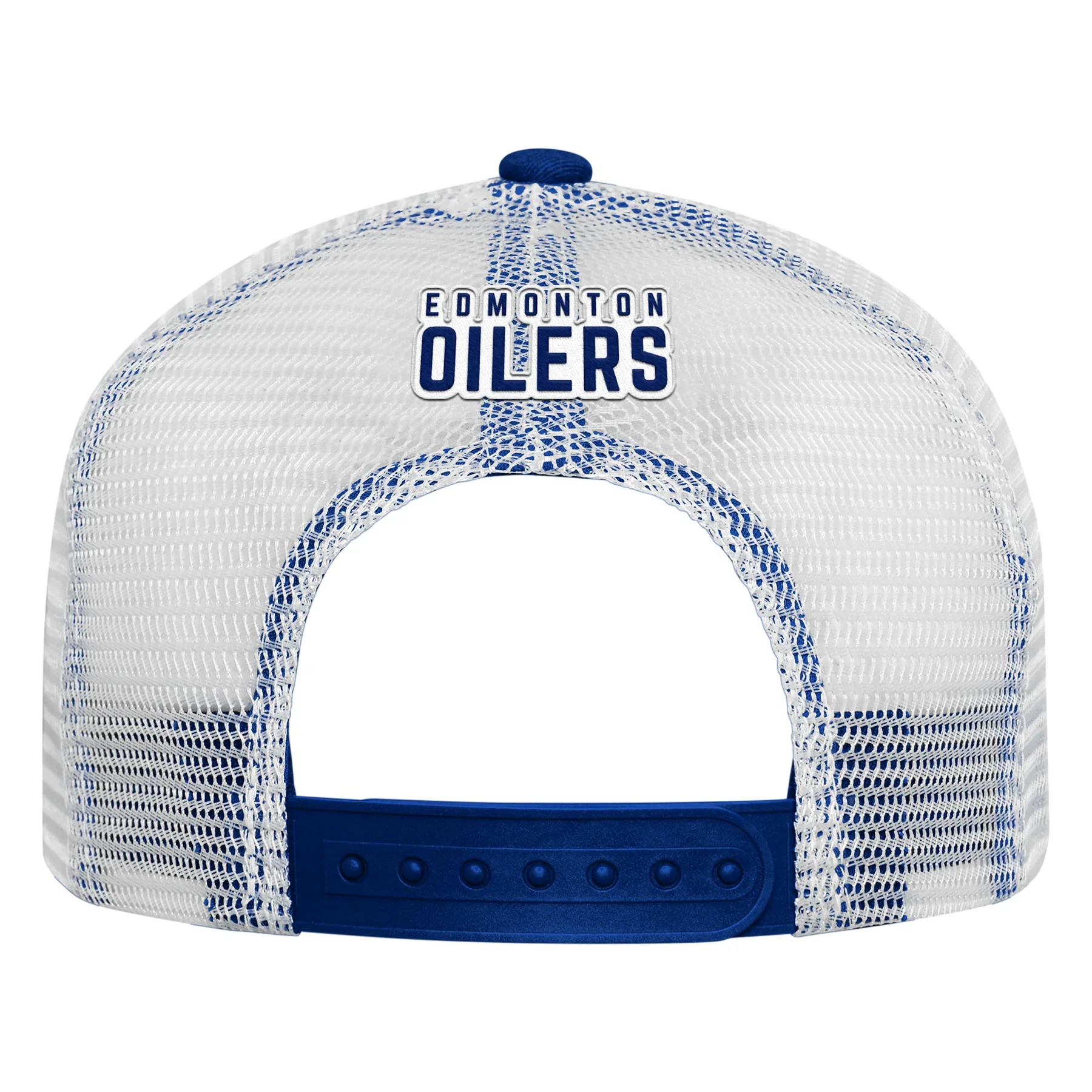 Outerstuff Edmonton Oilers Youth Royal Foam Trucker Snapback Hat - Image 3