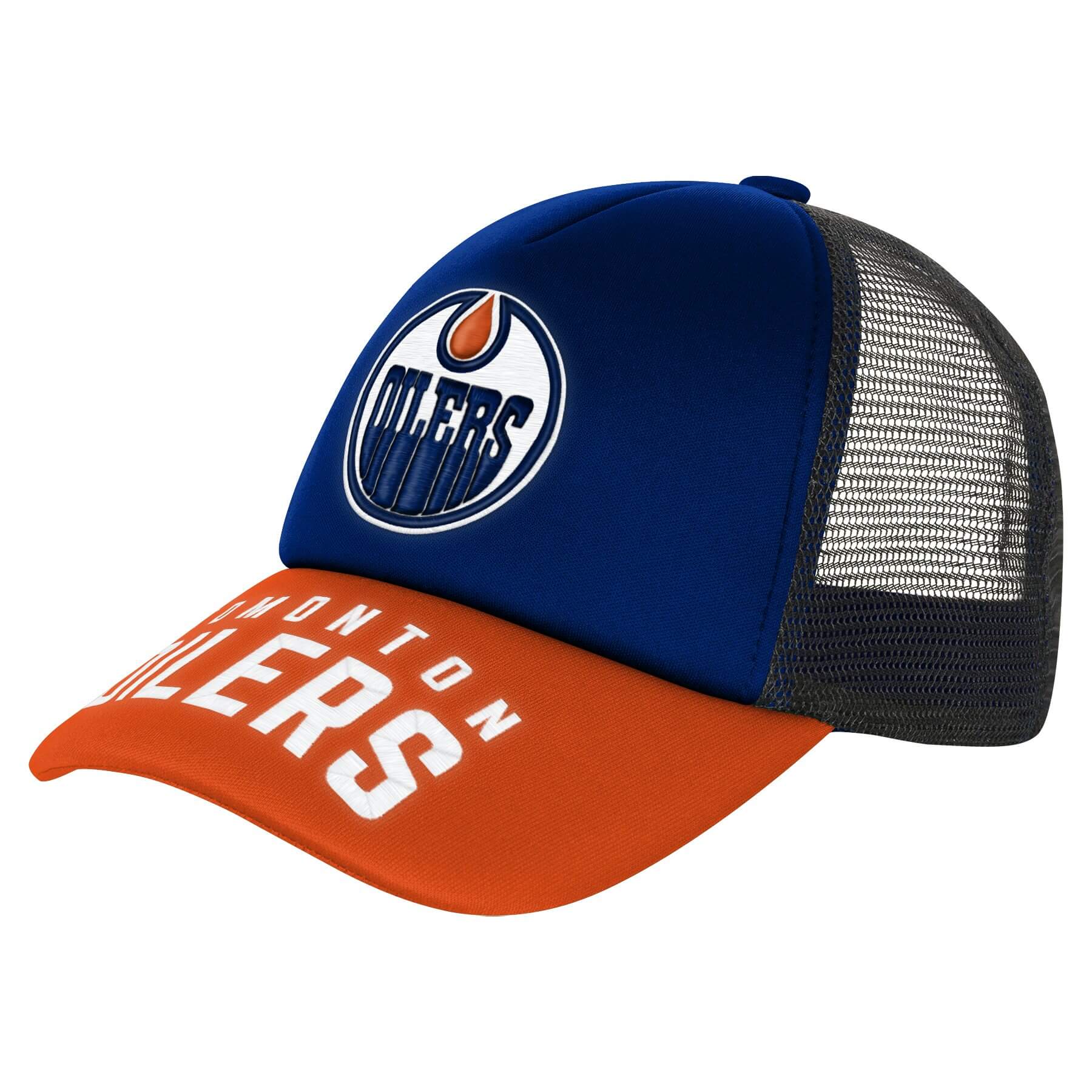 Outerstuff Youth Edmonton Oilers True Retro Meshback Trucker Hat