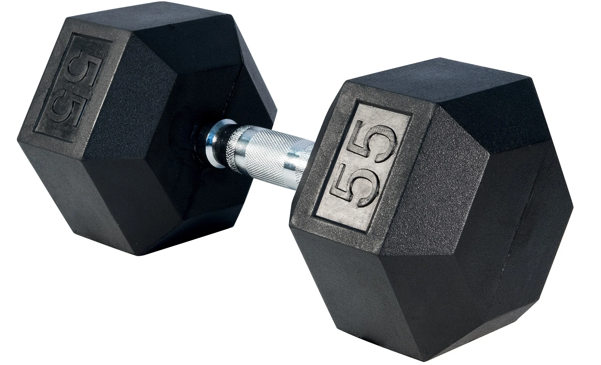 Rubber Hex Dumbbell- 55lbs