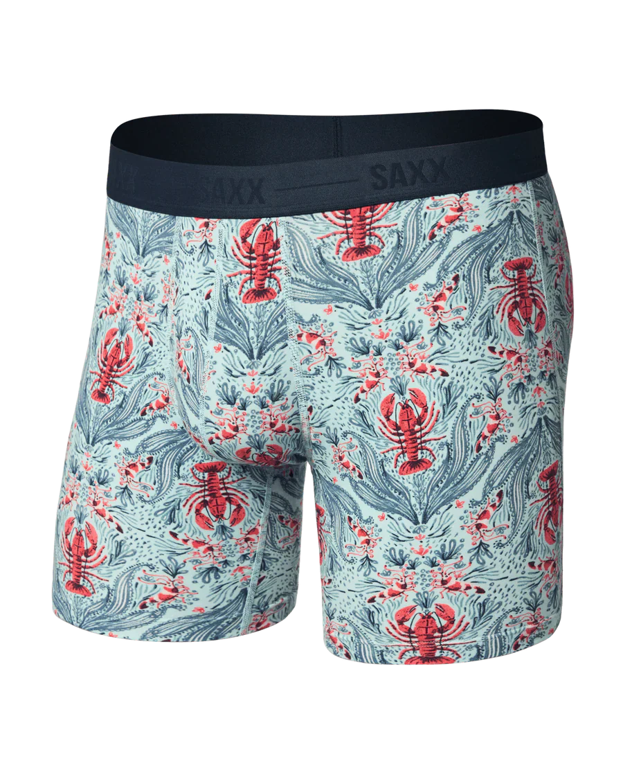 Saxx Men’s Smooth Luxe Micro Modal Boxer Brief - Lobster Flourish Mint