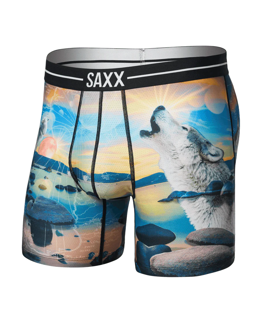 Saxx Volt Breathable Mesh Boxer Brief - I Dream of Tahoe-Multi