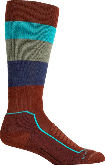 SKI+ MEDIUM OTC WIDE STRIPE SOCKS- WOMEN'S