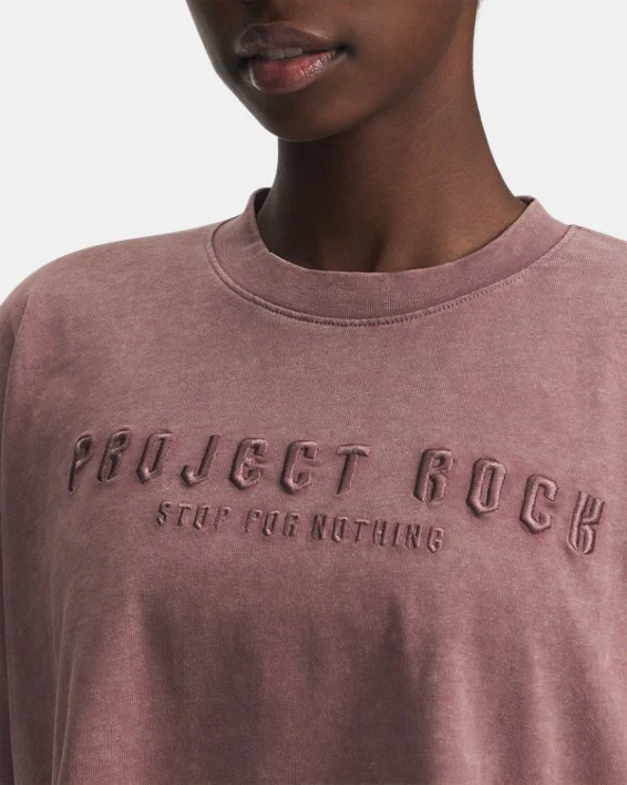 Under Armour Women's Project Rock Statement Graphic Short Sleeve - Image 4