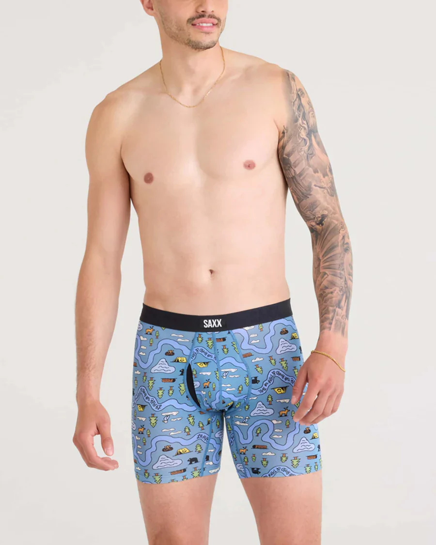 Saxx Vibe Xtra Soft Comfort Boxer Brief - Take The Trail-Slate - Image 2