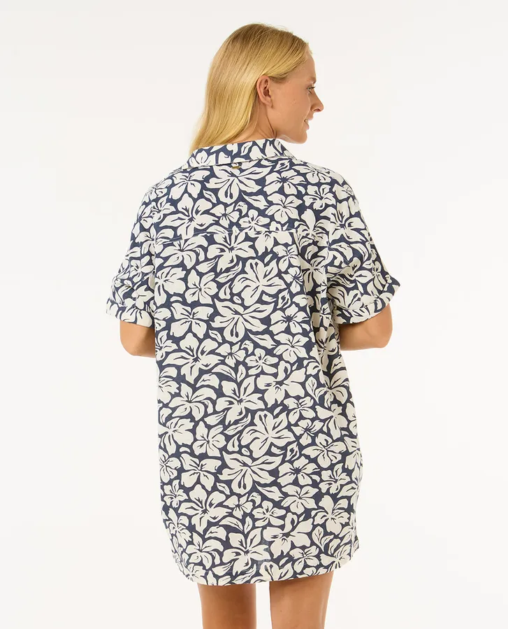 Women's Las Dalias Short Sleeve Shirt Dress - Image 3