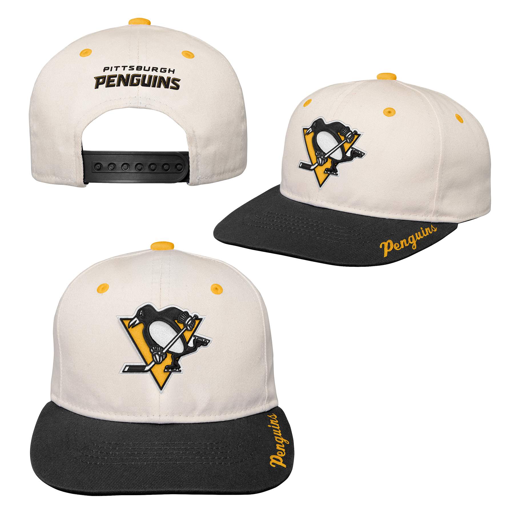 Youth Bone Crown Deadstock Flat Brim - Pittsburgh Penguins - Image 4