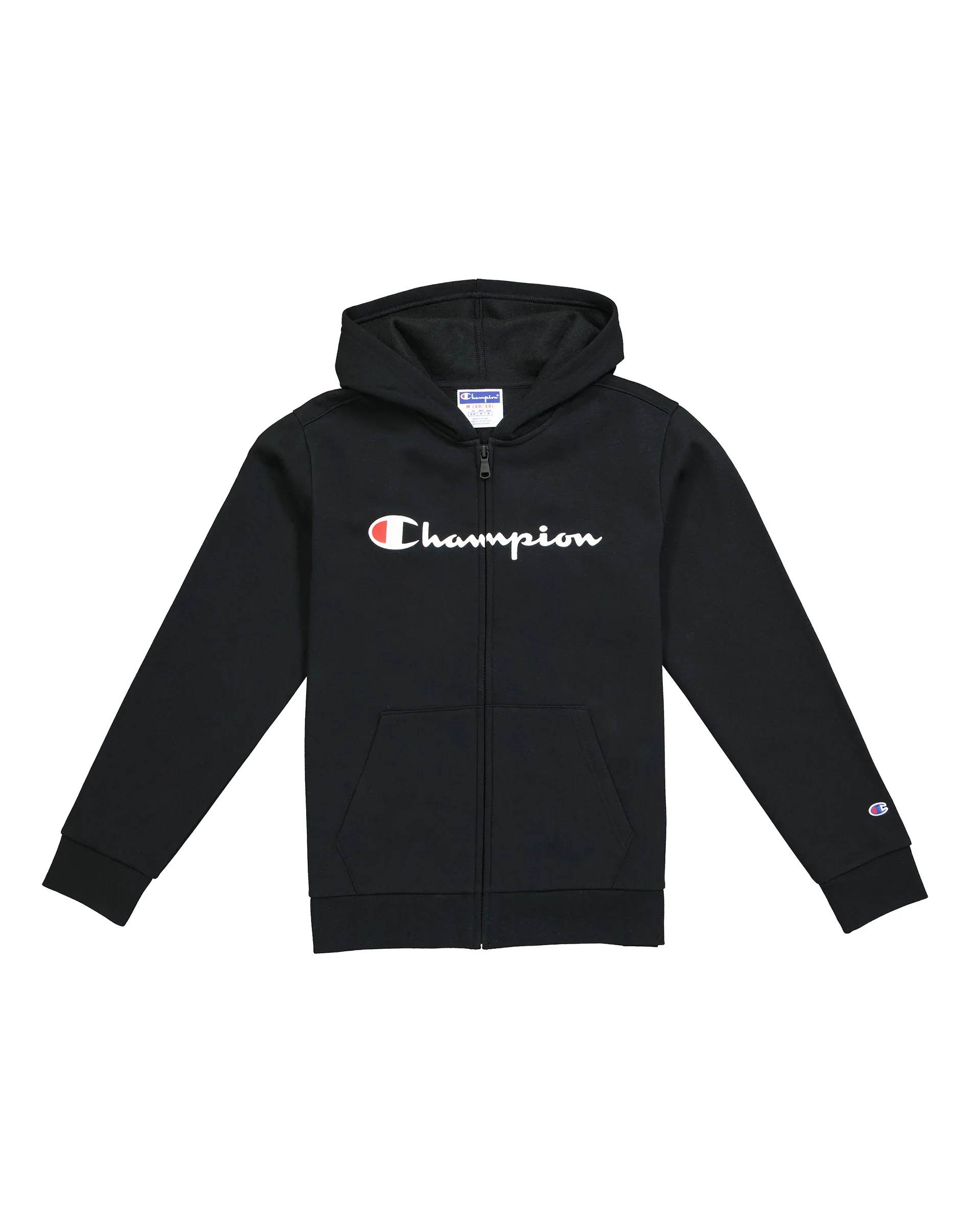 Champion Youth Classic Script Logo Powerblend Full-Zip Hoodie - Image 3