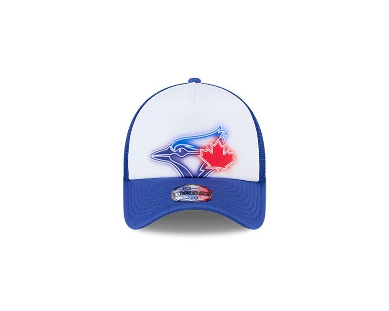 Youth Toronto Blue Jays Painted A-Frame 9FORTY Trucker Adjustable Hat - Image 2